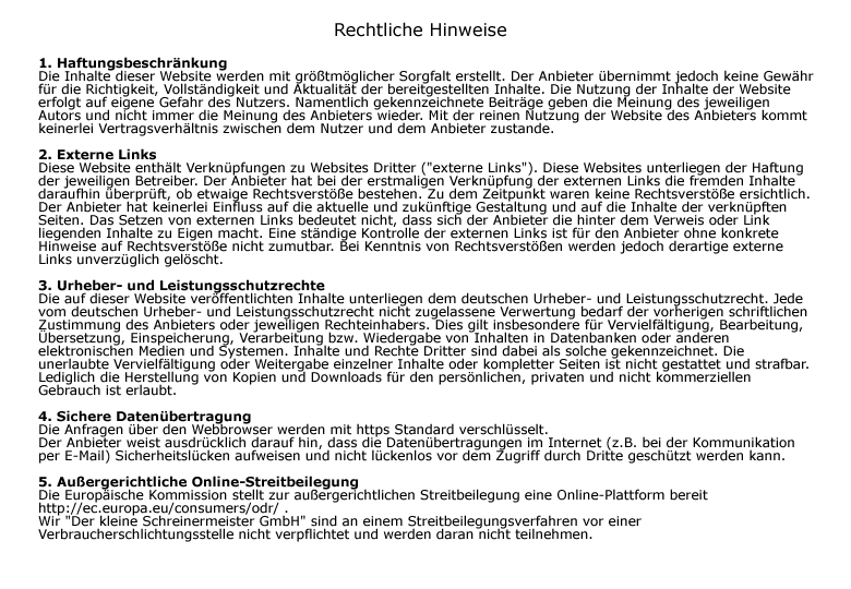 Rechtliche Erklärung